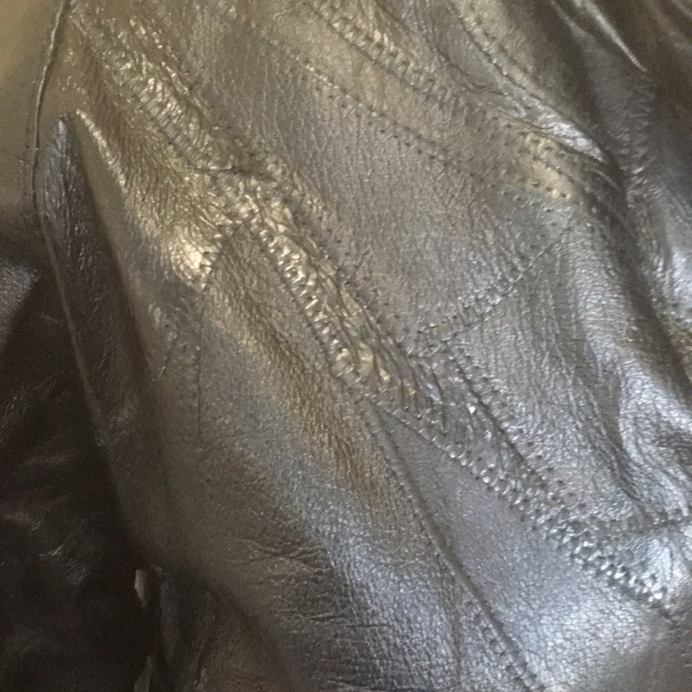 Leather Jacket Woman’s Patchwork Soft Vintage Des… - image 6